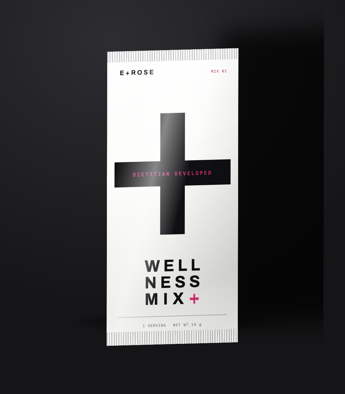 Photo render of a single Wellness Mix packet, front panel